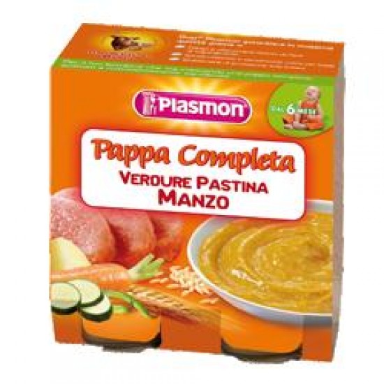 PLASMON OMOGENEIZZATO PAPPE MANZO VERDURA PASTINA 190 G X 2 PEZZI