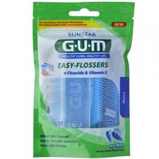 GUM EASY FLOSSERS FILO INTERDENTALE CON FORCELLA 30 PEZZI