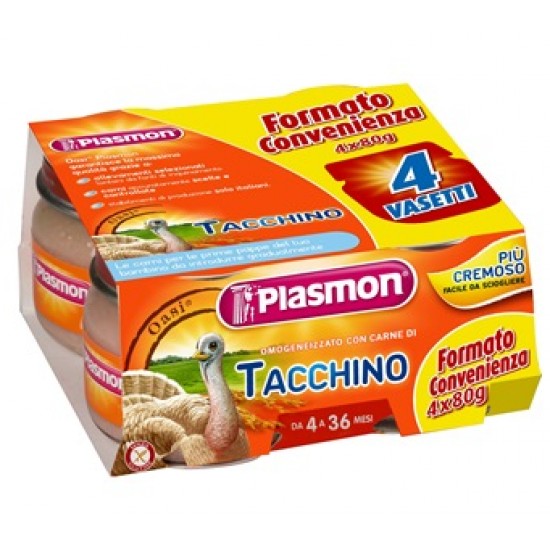 PLASMON OMOGENEIZZATO TACCHINO 4 X 80 G CON GIFT