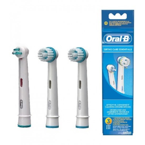 ORALB ORTHO CARE ESSENTIALS TESTINE SPAZZOLINO ELETTRICO APPARECCHIO ORTODONTICO 3 PEZZI