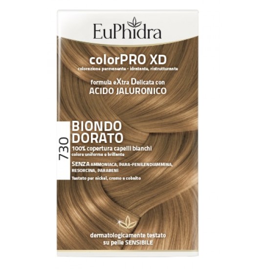 EUPHIDRA COLORPRO XD 730 BIONDO DORATO GEL COLORANTE CAPELLI IN FLACONE + ATTIVANTE + BALSAMO + GUANTI