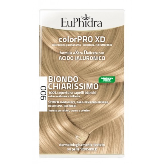 EUPHIDRA COLORPRO XD 900 BIONDO CHIARISSIMO GEL COLORANTE CAPELLI IN FLACONE + ATTIVANTE + BALSAMO + GUANTI