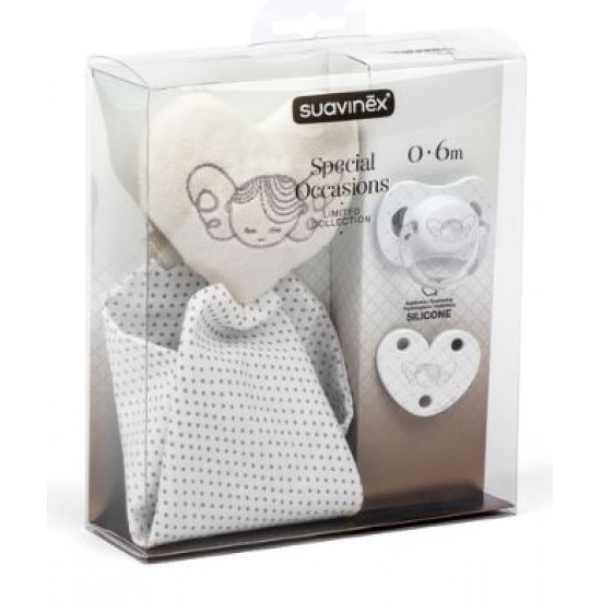 SUAVINEX WHITE SET SUCCHIETTO + CLIP + DOUDOU