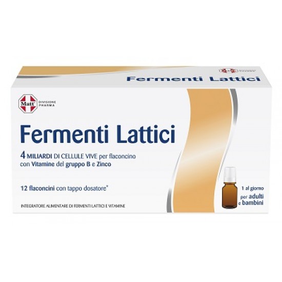 MATT DIVISIONE PHARMA FERMENTI LATTICI 4 MILIARDI CELLULE VIVE 12 FLACONCINI CON TAPPO DOSATORE 7 ML