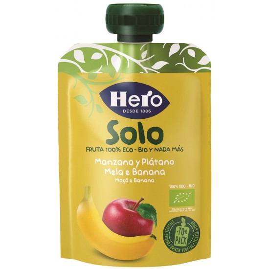 HERO SOLO FRUTTA FRULLATA 100% BIO MELA/BANANA 100 G