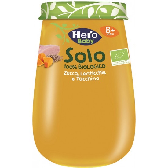 HERO SOLO OMOGENEIZZATO ZUCCHINE LENTICCHIE TACCHINO 100% BIO 190G