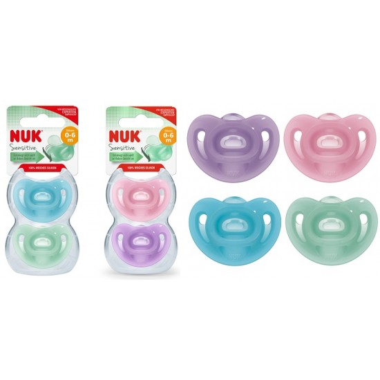 NUK SUCCHIETTO SENSITIVE IN SILICONE 0-6 MESI 2 PEZZI