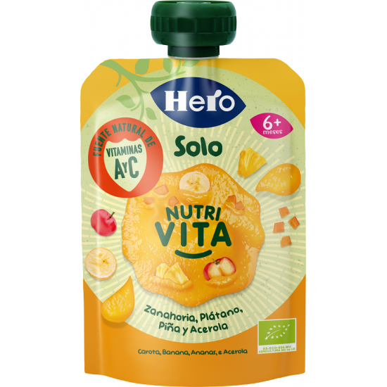 HERO BABY SOLO POUCH NUTRI VITA CAROTA ANANAS BANANA 100 G