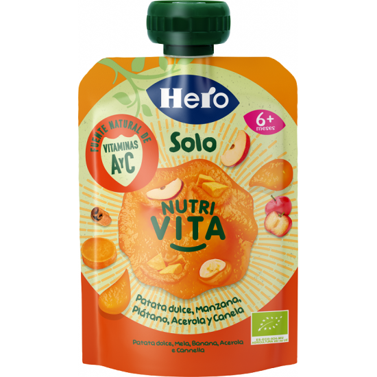 HERO BABY SOLO POUCH NUTRI VITA PATATA DOLCE MELA BANANA ACEROLA 100 G