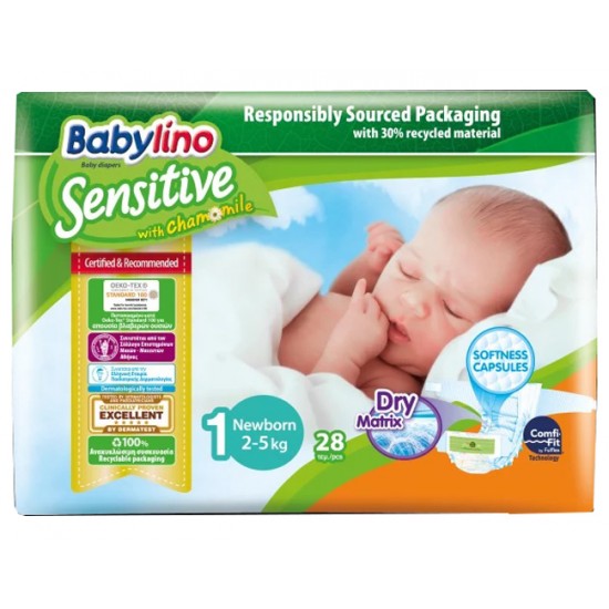 BABYLINO SENSITIVE PANNOLINI NEWBORN 1 2-5 KG 28 PEZZI