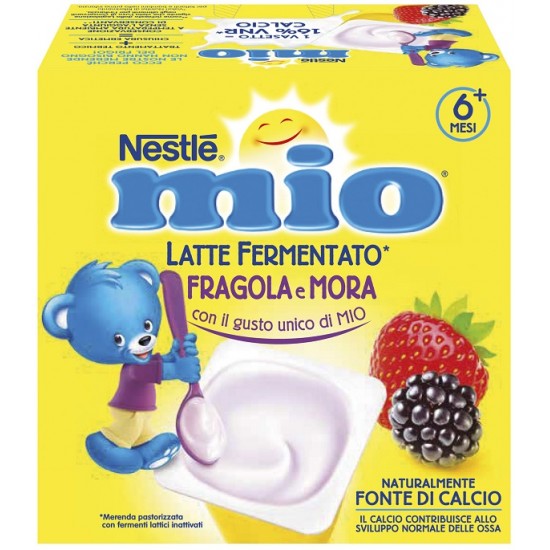 MIO MERENDA LATTE FERMENTATO FRAGOLA E MORA 4 PEZZI DA 100 G