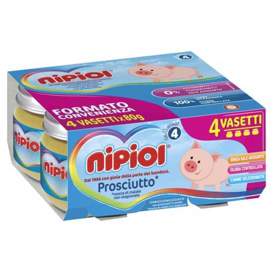 NIPIOL OMOGENEIZZATO PROSCIUTTO 4 X 80 G