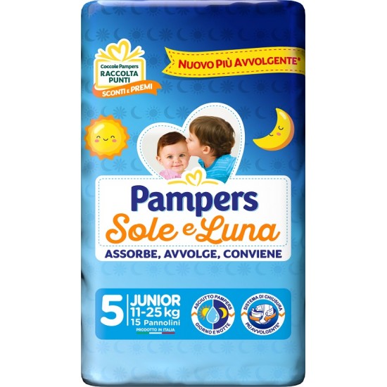 PAMPERS SOLE&LUNA JUNIOR 15 PEZZI