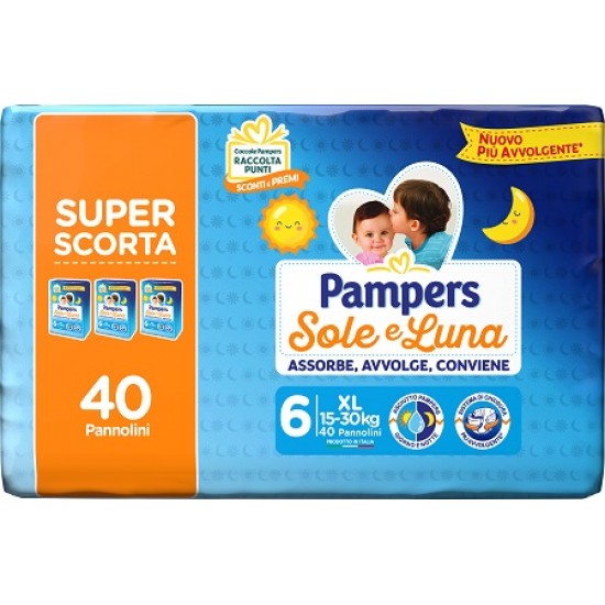 PAMPERS SOLE LUNA TRIO XL 40 PEZZI