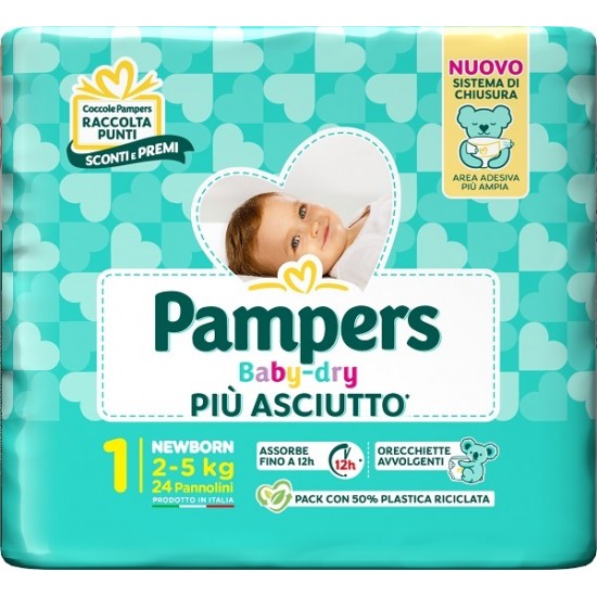 PAMPERS BABY DRY PANNOLINO NEWBORN 24 PEZZI