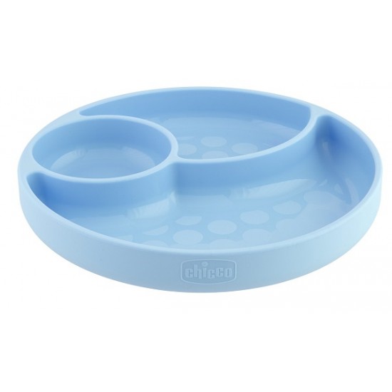 CHICCO PIATTO SILICONE VENTOSA BLU