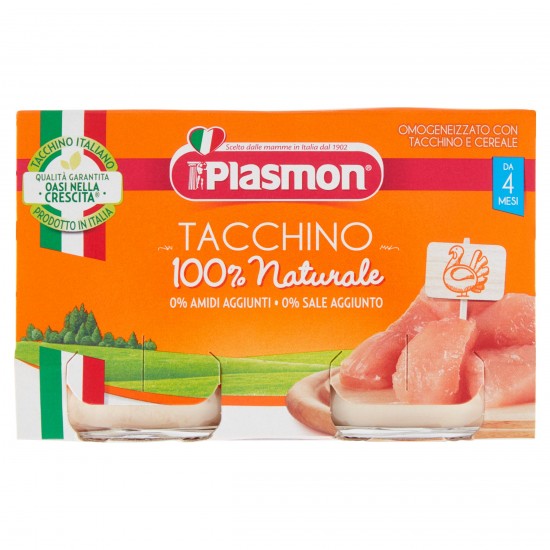 PLASMON OMOGENEIZZATO TACCHINO 120 G X 2 PEZZI