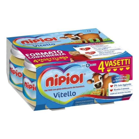 NIPIOL OMOGENEIZZATO VITELLO 4 X 80 G