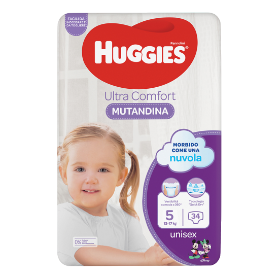 HUGGIES DIAPER PANT GRANDE 5 34 PEZZI