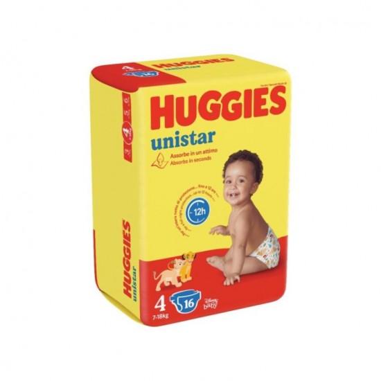 HUGGIES UNISTAR BASE TAGLIA 4 16 PEZZI